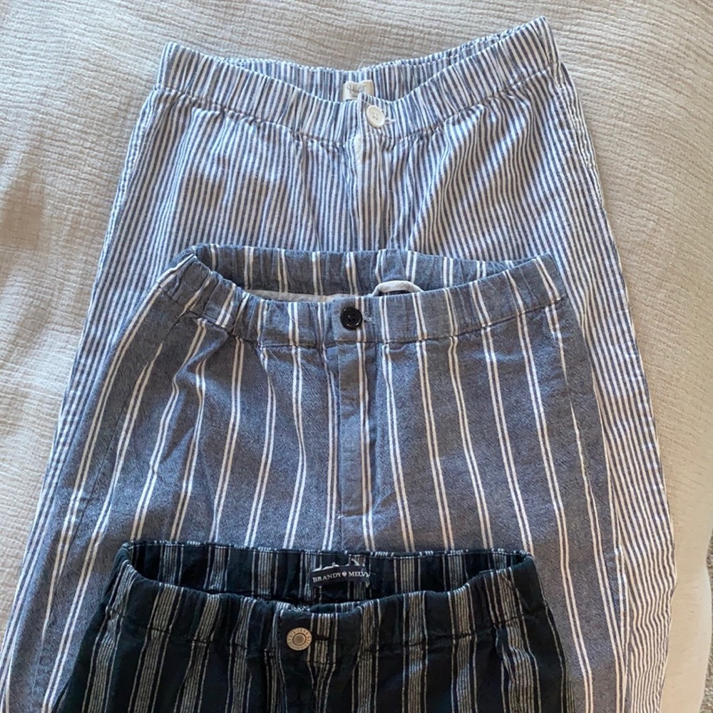 Set of 3 Brandy Melville striped Tilden Pants